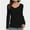 Black, variant on Long Sleeve Shirts for Women Sexy V Neck Tops Fitted Tight T Shirts Basic Tee