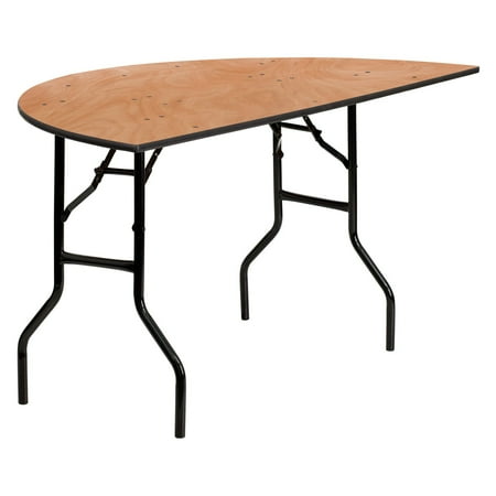 Flash Furniture YT-WHRFT60 60 in. Half-Round Wood Folding Banquet Table