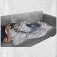 thumbnail image 5 of Nature Soft Flannel Fleece Blanket, Foggy Forest Crow Full Moon Watercolor Bare Branches on Plain Background, Cozy Plush for Indoor and Outdoor Use, 50" x 60", Blue Grey Pale Salmon, by Ambesonne, 5 of 5