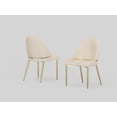 thumbnail image 6 of Set of 2 Champagne Color Faux Leather Dining Chair with Matte Gold Frame, 6 of 6