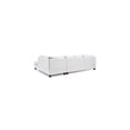 thumbnail image 4 of HomeStock Antique White Faux Leather 4-Seater Sectional Sofa with 2 Throw Pillows, Reversible Setup, Pocket Coil Seating, Elegant Design, 4 of 5