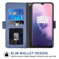 thumbnail image 2 of OnePlus 7 6T Case, iCoverCase Genuine Leather Wallet Case Slim Fit Folio Book Design with Stand and Card Slots Flip Case Cover for OnePlus 7 6T (Blue), 2 of 5