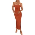 thumbnail image 1 of Vestido largo sin tirantes para mujer: elegante vestido de cóctel con abertura lateral, tejido de poliéster, vestido para invitada de boda, tallas S-XXL, contorno de pecho 73-99 cm., 1 of 5