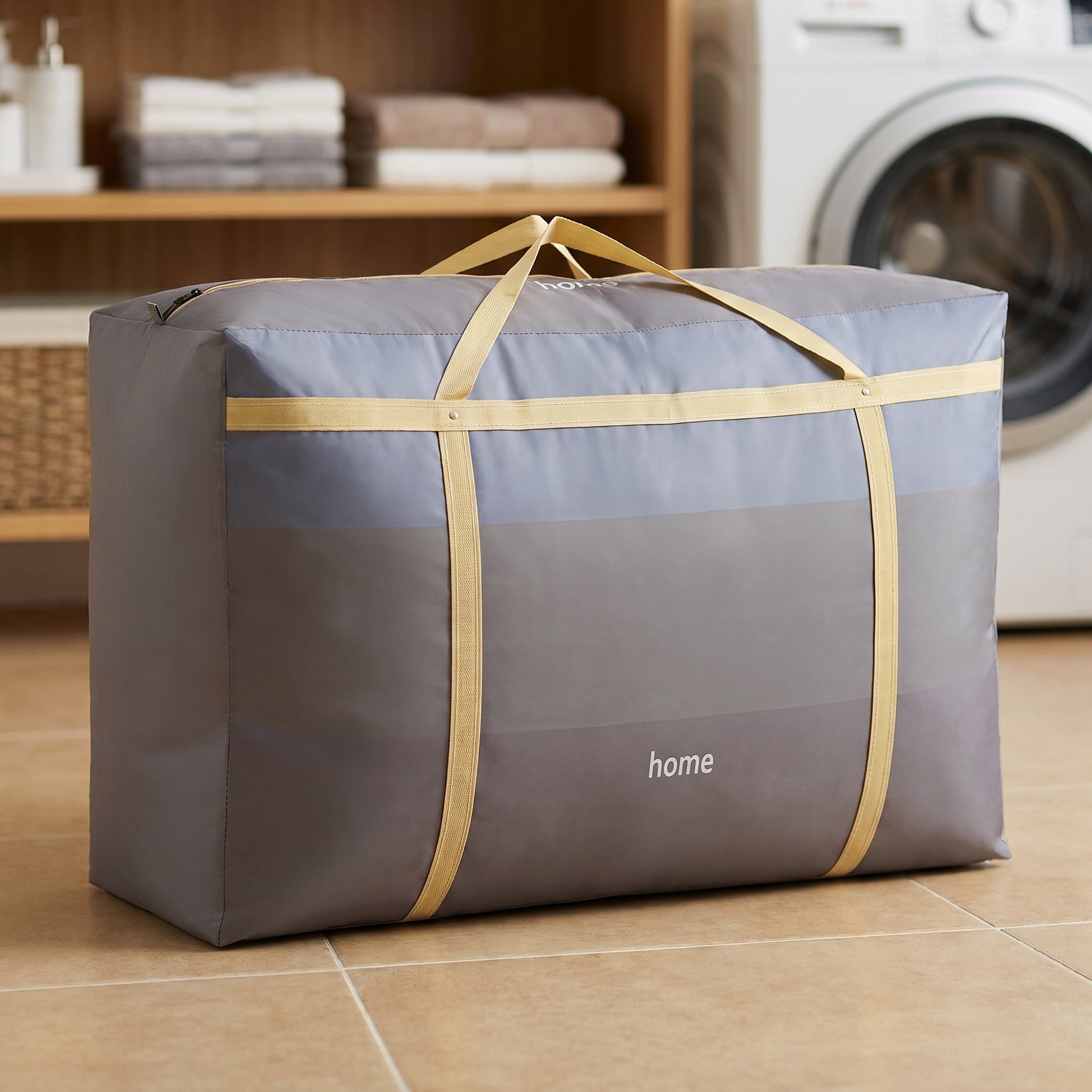 Unique Bargains Non-woven Storage Bag 200L Extra Large Duffel Blue 39.4"x23.6"x12.8"