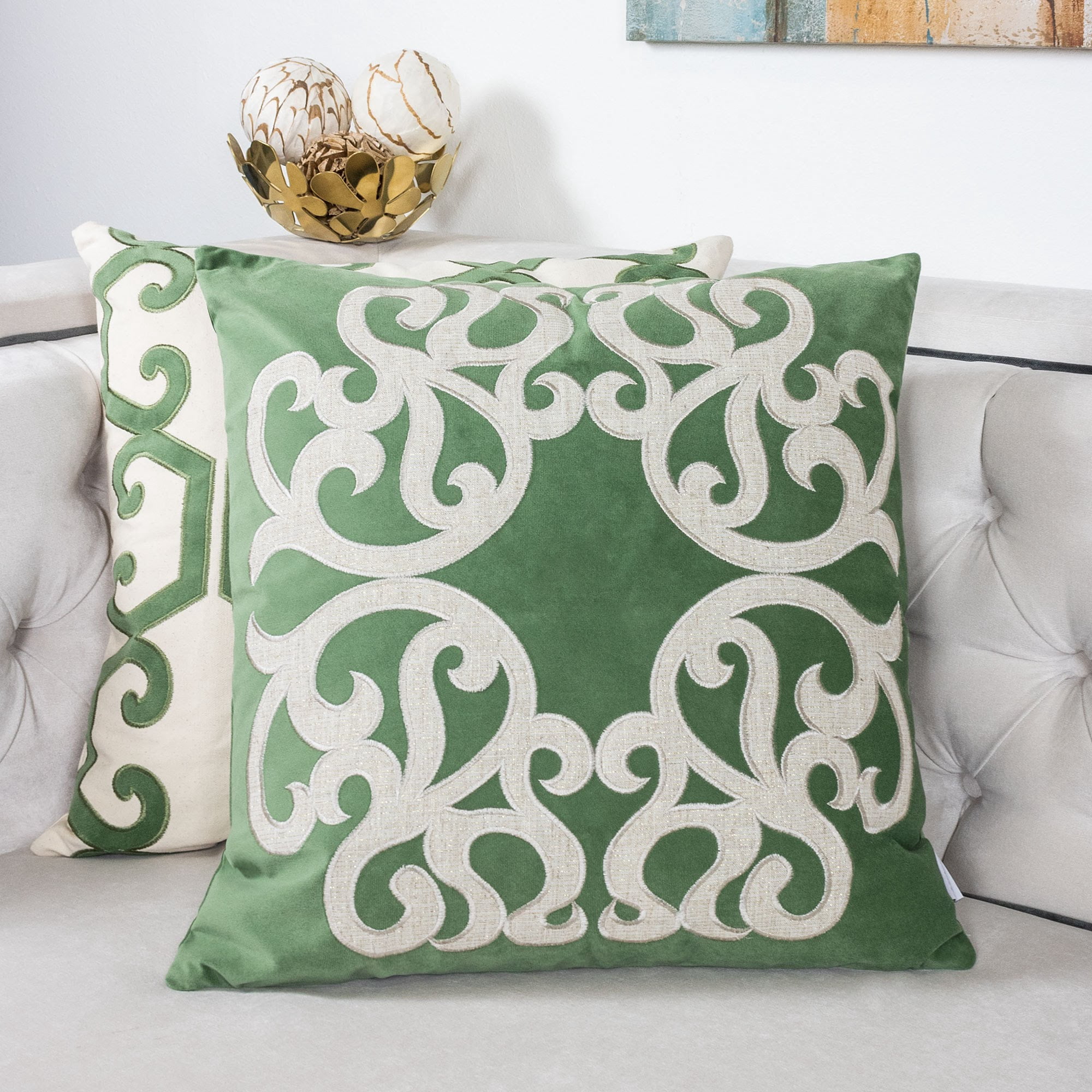 Stacey Green Abstract Polyester 20 in. x 20 in. Throw Pillow