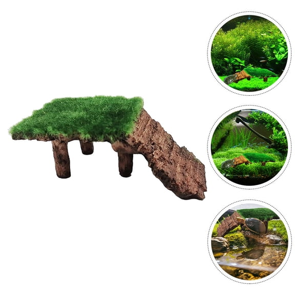 HEMOTON Decorative Turtle Ramp and Dock, Wear-resistant Basking Platform for Turtle Habitat and Supplies