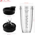thumbnail image 3 of Blender Replacement Parts for Ninja, 24oz Ninja Blender Cups with To-Go Lids, 7 Fins Extractor Blade, Compatible with Nutri Ninja Auto iQ Blenders BL2012 BN801 BL480-30 BL640-30 BL642-30 NN100-30, 3 of 8