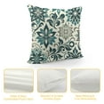 thumbnail image 4 of COMIO Green Teal Pillow Covers Summer Outdoor Dahlias Flower Throw Pillow Covers Farmhouse Modern Geometry Floral Square Pillow Cases for Sofa Couch Porch Living Room Bedroom, 4 of 5