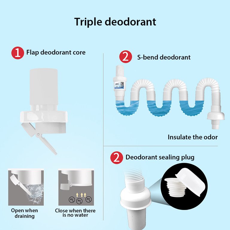 Bathtub Drain Tube Plastic Waste Pipe Home Bathroom Kit Replacement  Retractable