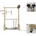 thumbnail image 5 of Percha de madera para loros, escaleras y comederos para loros - Accesorios para jaulas de cacatúas - Parque infantil para pájaros, 5 of 5
