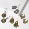 thumbnail image 3 of Pendientes retro exagerados de estilo étnico europeo y americano Pendientes de borlas de cuentas de arroz bohemios, 3 of 5