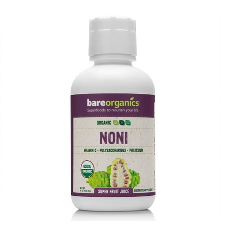 BAREORGANICS Noni Juice (Certified Organic) (16oz) (Best Noni Juice In India)