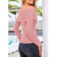 thumbnail image 2 of Suéter PRETTYGARDEN de Hombros Descubiertos de Punto Rosa XXL, 2 of 8