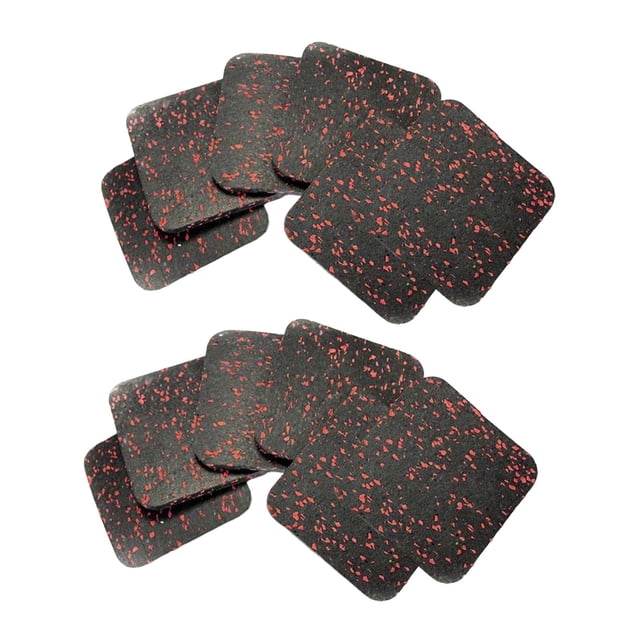 S SERENABLE 12Pcs Treadmill Mat Rubber Pad Multifunctional Exercise Equipment Pad for Washer black and red