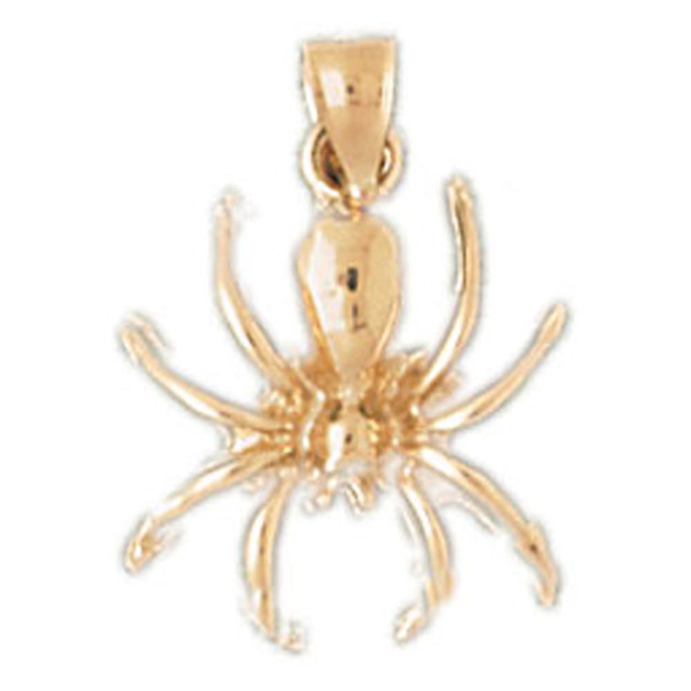 19mm Silver Yellow Plated Spider Charm