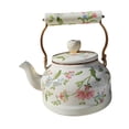 thumbnail image 3 of Hervidor de té de esmalte tetera floral 25l amantes del té regalo fabricante de té de gran capacidad con mango portátil para el restaurante picnic, 3 of 8