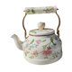 thumbnail image 3 of Hervible de té de esmalte Tetera floral 25L Regalo de del té resistentes con el mango de porcelana hervidor de agua de la estufa para acam, 3 of 9