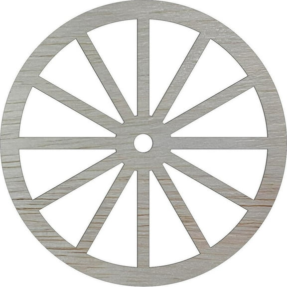 Wooden Wagon Wheel Cutout 4'', Unpainted DIY