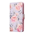 thumbnail image 2 of Wallet Case for iPhone XS/X 5.8 Inch with Card Slots Magnetic Clasp Wrist Strap Cover, Premium PU Leather Soft TPU Shockproof Flower Pattern Bronzing Kickstand Flip Folio Phone Case,Pink Rose, 2 of 8