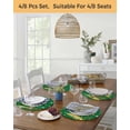 thumbnail image 5 of 13 Inch Round Placemats Set of 4, Green Christmas Tree Non Slip Heat Insulation PP Table Mats, Golden Xmas Tree Snowflake Winter Washable Place Mats for Kitchen Dining Party Table Decor, 5 of 7