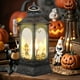 thumbnail image 5 of Mini Farol de Halloween | Farol portátil LED con vela | Lámpara decorativa de plástico negro alimentada por pilas | Acento central para fiestas | 13x5x5cm | 1-Pack, 5 of 6