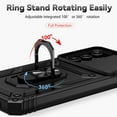 thumbnail image 5 of for Samsung Galaxy A15 5G Case with Slide Camera Cover HD Screen Protector [Military Grade 16ft. Drop Tested] Magnetic Ring Holder Kickstand Protective Phone Case for Galaxy A15 5G 2024, Black, 5 of 9