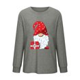 thumbnail image 3 of Sharpies Hauts pour Femmes Tendance, Haut de Noël Imprimé Col Rond Manches Longues /gris, (TG), 3 of 3