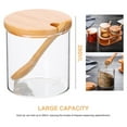 thumbnail image 4 of 3 Condiment Jars with Lids & Spoons Spice Container Set with Wooden Base Multipurpose Seasoning Jar for Home Kitchen Restaurant, 4 of 9