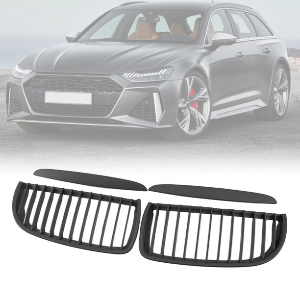 4 piezas Kit de rejilla frontal de riñón de doble línea Suministros de coche Rejilla de radiador para BMW Serie 3 E90 E91 05-2008 Moldeado 51137120008 Soledad Rejillas de riñón delantero