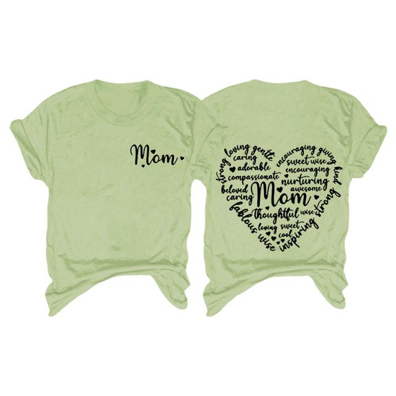 kaondbfi Summer Tops for Women Mama Shirts for Women Short Sleeve Letter Printed Graphic Mom Gifts Tee Shirts Womens Essentials Fashion Clothing