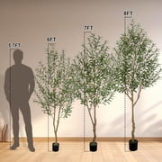 Romswi 6FT Artificial Olive Tree Tall Fake Potted Olive Tree with Lifelike Fruits Faux Olive Tree For Home House Office Decor Indoor