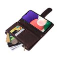 thumbnail image 4 of Case for Samsung Galaxy A22 5G Cover Zipper Pocket Wallet Case Magnetic Protective - Braun, 4 of 5