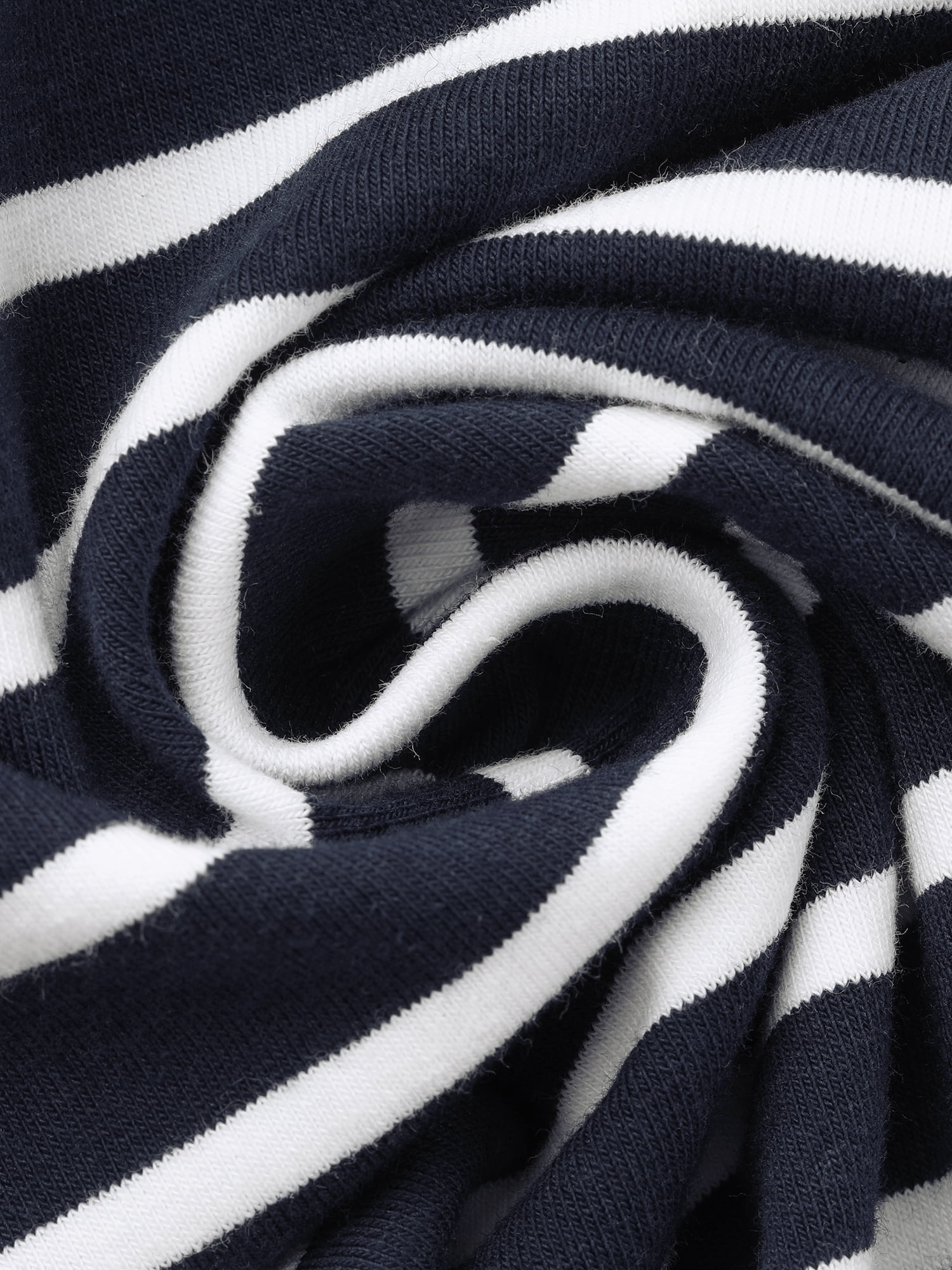 DARING DIVA Pajama Striped Cotton Long Sleeve Crew Neck Sleep Shirts S Navy Striped
