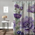 thumbnail image 2 of Orinice Watercolor Floral Plant Shower Curtain Purple Beige Flower Vintage Colorful Botanical Wildflower Herb Boho Modern Minimalist White Farmhouse Fabric Bath Curtain with Hook 60x72, 2 of 7