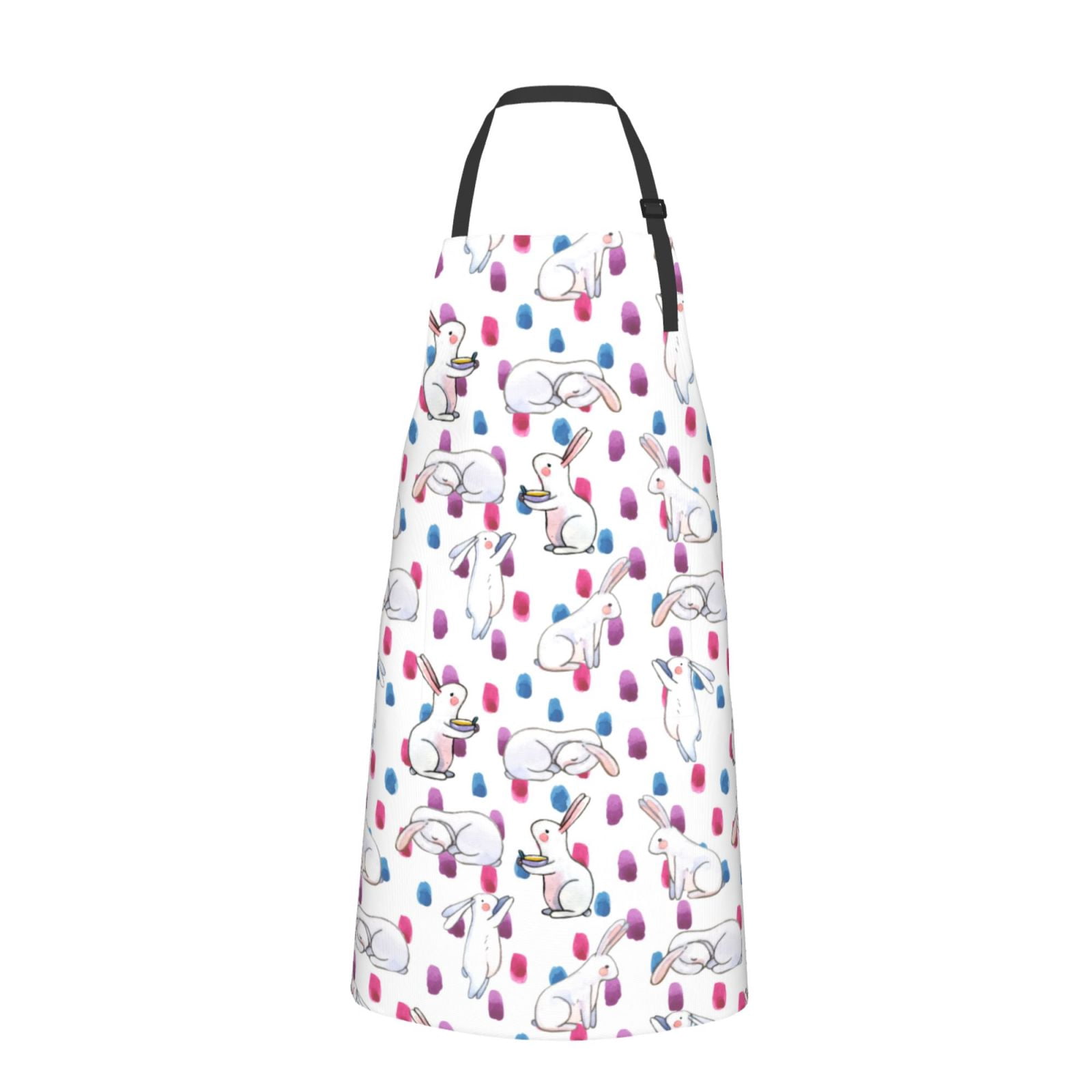 Picia Rabbit Eating Waterproof Apron for Unisex Adult - Adjustable Bib Apron with Pockets, Ideal for Cooking, Gardening, Painting, and Household Chores