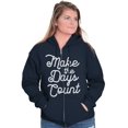 thumbnail image 3 of Make the Days Count Inspirational Zip Hoodie Sweatshirt Women Brisco Brands S, 3 of 6