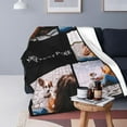 thumbnail image 3 of Custom Blankets with Photos and Text Personalized Flannel Throw Blankets Customized Memorial Blanket Gifts for Adult Couple Family Wedding Christmas Birthday Valentines Day Black 50"x40", 3 of 6