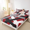 thumbnail image 4 of Manfei Gray Black Stripes Twin Sheet Sets,Abstract Geometric Lines Twin Fitted Sheet,Minimalist Stripe Flat Sheet For Girls Kids,Microfiber Bedroom Decor,3pcs, 4 of 7