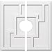 thumbnail image 3 of Ekena Millwork CMP22KX2-05000 22 in. OD x 5 in. ID Square Knox Architectural Grade PVC Contemporary Ceiling Medallion - 2 Piece, 3 of 4