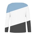 thumbnail image 4 of hotojiny Womens Tops V Neck Long Sleeve Casual Shirts Color Block Knit Comfy Pullover Blouses Fall Fashion Tunics Tees, 4 of 5