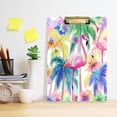 thumbnail image 5 of 12.5" x 9" Acrylic Clipboard with Silver Metal Clip Office and Classroom Essential Flamingos and Palm Trees, 5 of 7
