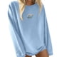 thumbnail image 1 of Gibobby Sudadera de mujer Sudadera de manga larga para mujer dobladillo largo bloque de color(Azul claro,G), 1 of 4
