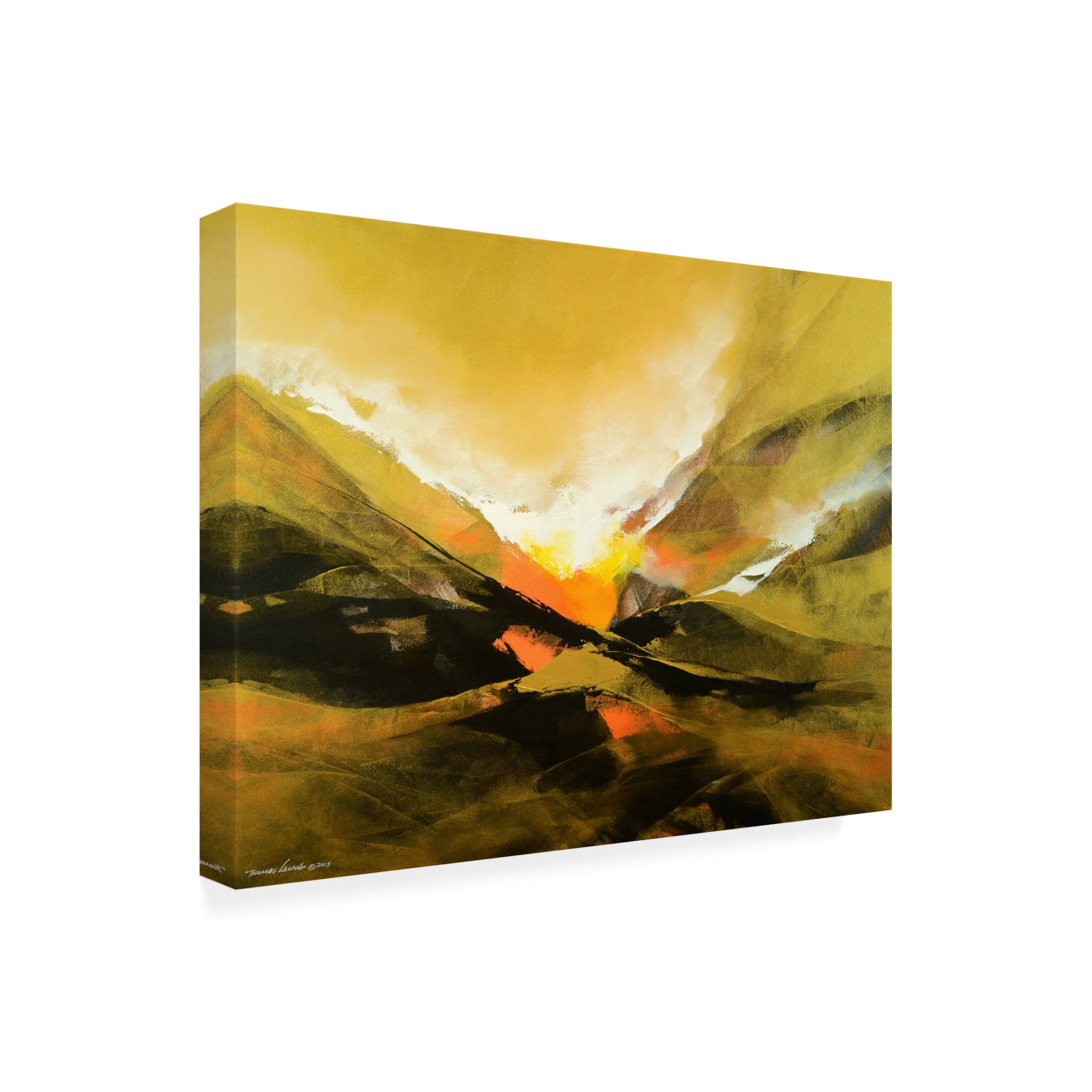 Canvas Wall Art - Thomas Leung 'The Golden Universe' Wall Art for Living Room, Bedroom, or Office Décor by Trademark Fine Art - 24 x 18 Inches