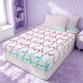 thumbnail image 3 of Erosebridal Lovely Hearts Zipper Twin Comforter Sets with Fitted Sheet and 2 Pillowcases, Love Theme Zipper Bedding Set, Reversible, Glitter Purple Teal, Reversible, 3 of 7