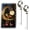 2pcs, variant on Hummingbird Moon Solar Garden Stake Light,Waterproof Half Moon LED Pathway Decor with Hanging Glass Ball,Fairy Crackle Glass Lights,Metal Crescent Outdoor Garden Decor for Lawn,Yard,Patio & Walkway