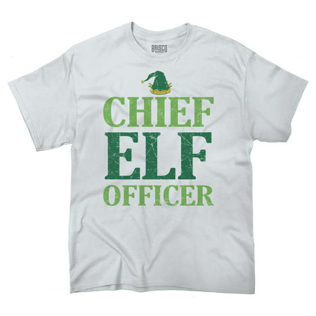 Chief Elf Officer Christmas Funny Shirts Ugly Gift Ideas Cool T-Shirt Tee by Brisco Brands