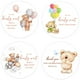 thumbnail image 2 of Pegatina de oso personalizada para Baby Shower, etiqueta de bautismo de cumpleaños para niña y niño, temática de oso personalizada, género Neutral, 2 of 4