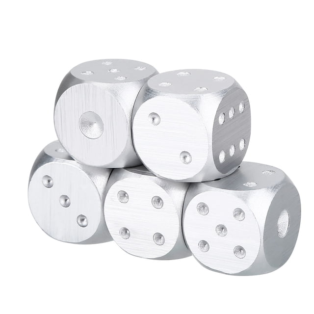 5pcs Table Game Dices Set, Portable High StrengthAluminium Alloy Dices Set with Storage Box for Table Game Poker Games