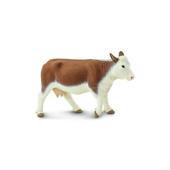 Safari Ltd. Hereford Cow Figurine - Lifelike 5.5" Model Figure - Educational Toy for Boys, Girls, and Kids Ages 1 