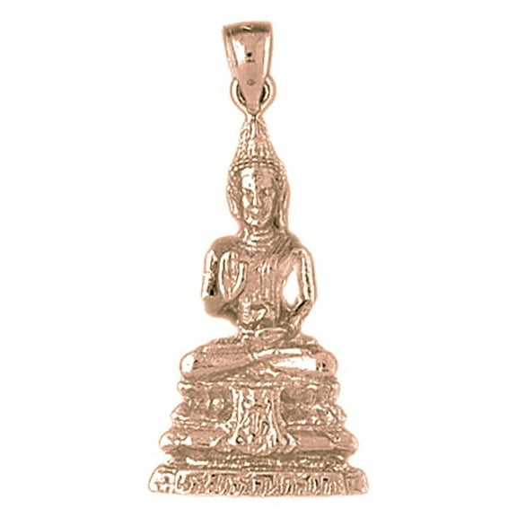 14K Rose Gold Buddah Pendant - 35 mm